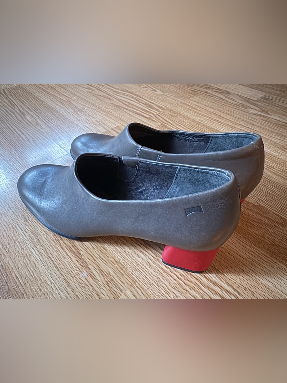 Rare camper katie slip on ankle shoes red heels size 40 / 9US womens
